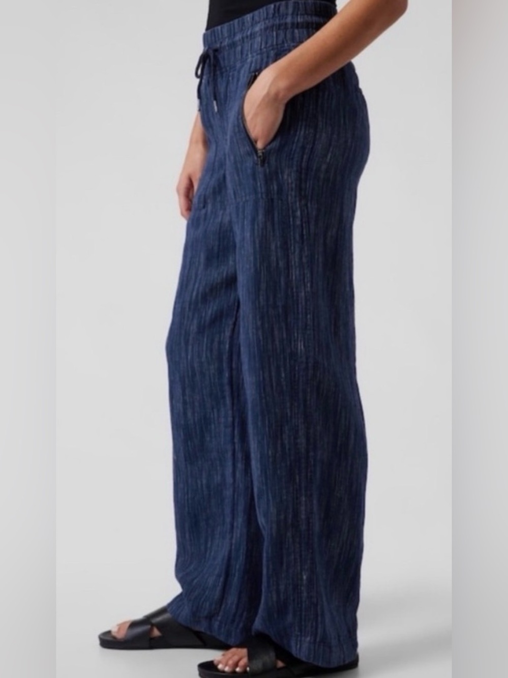 Athleta Cabo Blue Linen Pants